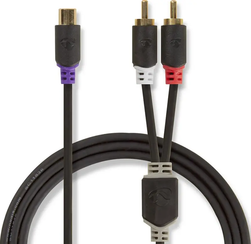 Cavo audio stereo 2x RCA maschio-femmina placcato oro 20cm