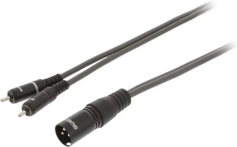 Cavo audio stereo XLR 3 pin maschio - 2x RCA maschio 10m Sweex