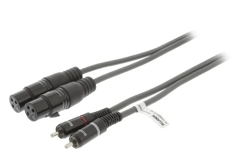 Cavo stereo 2x XLR 3-Pin femmina a 2x RCA maschio 3m