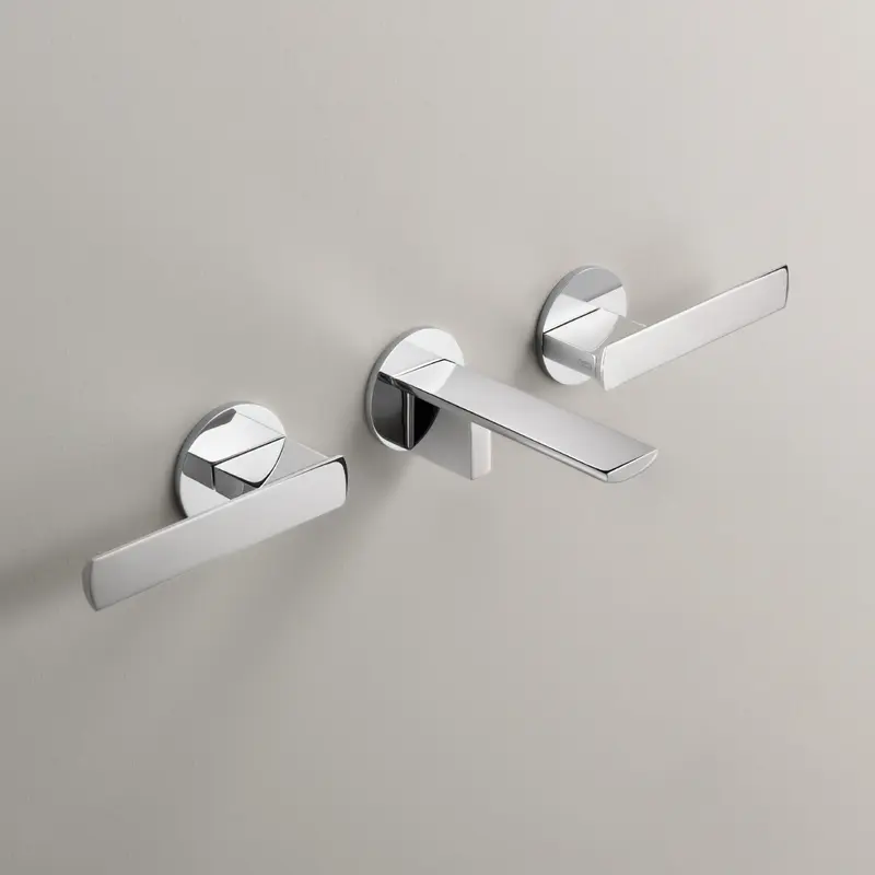 Cea Design Ayla rubinetto lavabo a parete 3 fori con bocca 125mm AYL05 + PWF02
