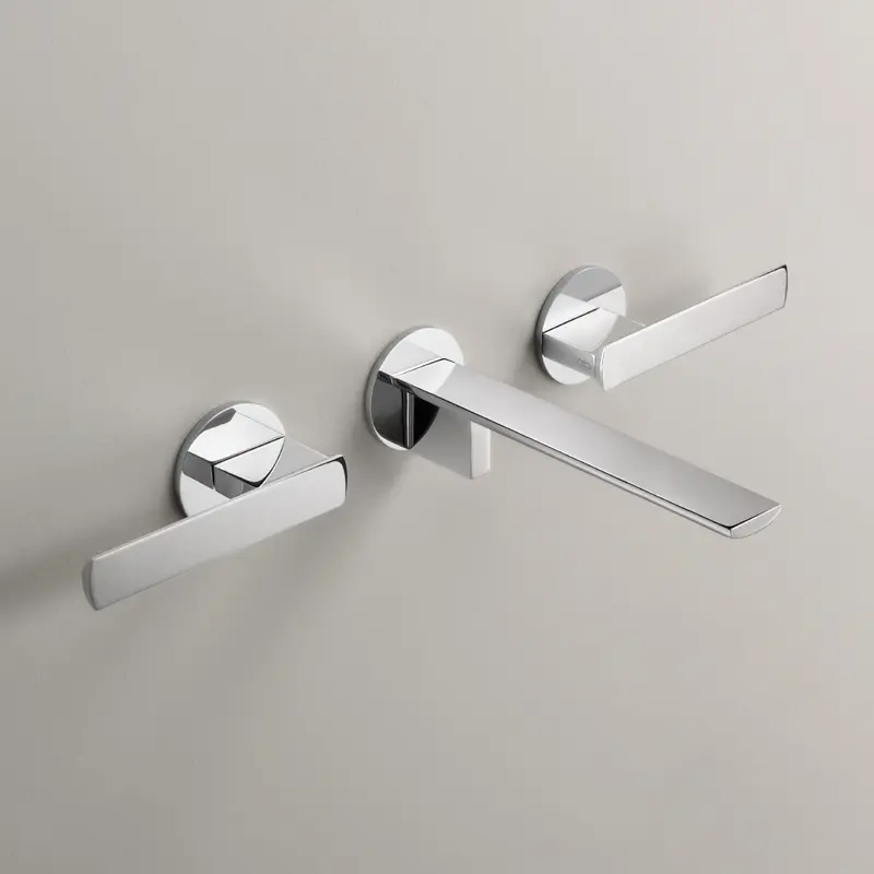 Cea Design Ayla rubinetto lavabo a parete 3 fori con bocca 185mm AYL07 + PWF02
