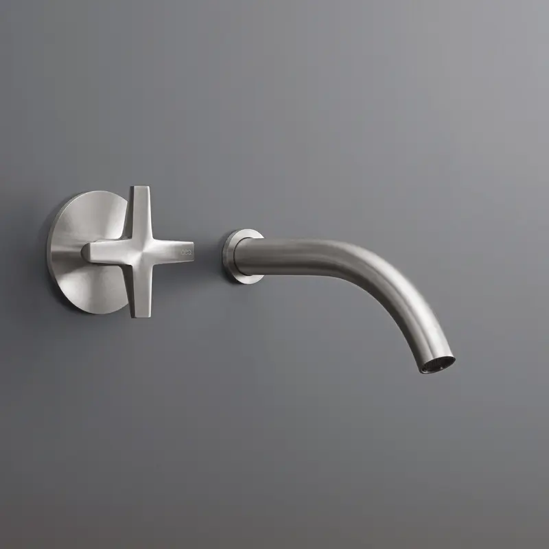 Cea Design Cross rubinetto lavabo a parete progressivo con bocca 17cm CRX08 + PTR03