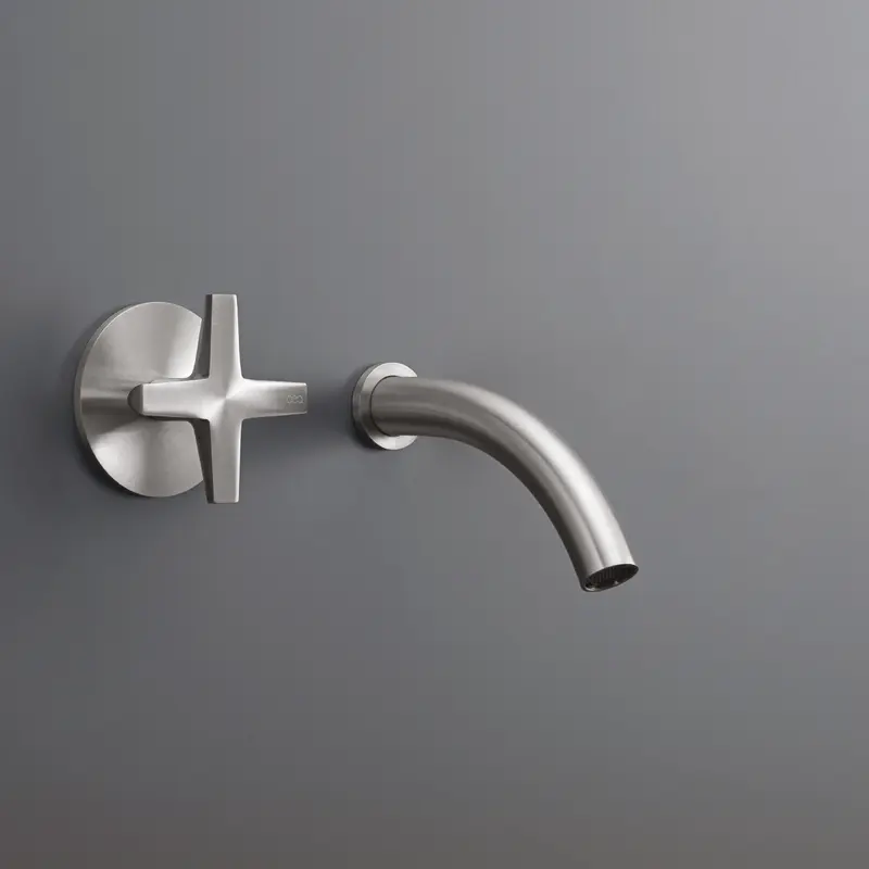 Cea Design Cross rubinetto lavabo progressivo a parete bocca 125mm CRX07 + PTR03