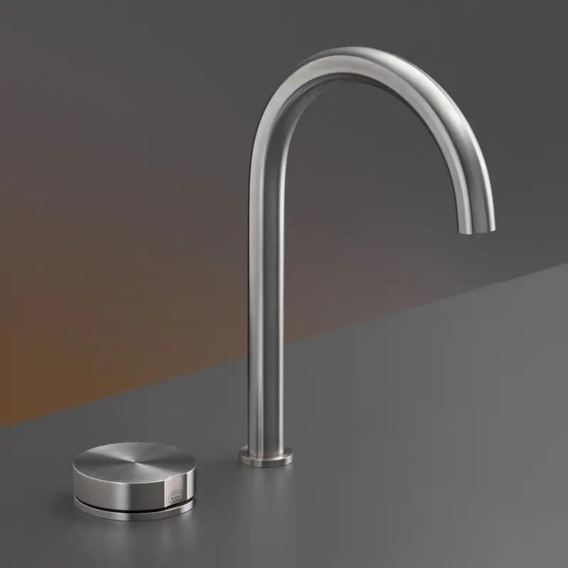 Cea Design Giotto rubinetto lavabo progressivo 2 fori in acciaio satinato GIO21