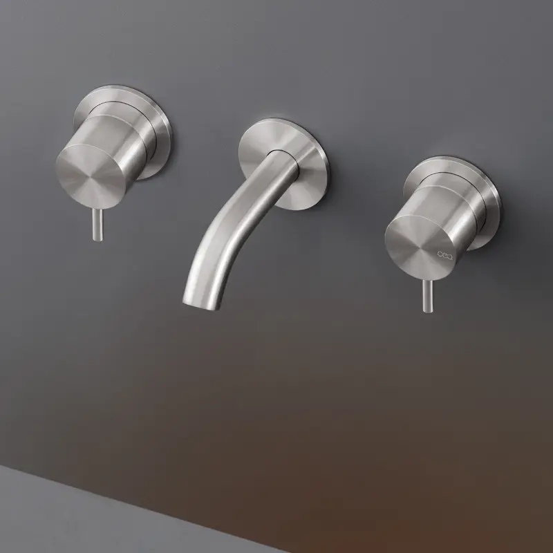 Cea Design Milo360 rubinetto lavabo 3 fori a parete canna 125mm MIL37 + UCS10