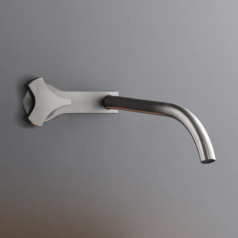 Cea Design Ziqq rubinetto lavabo a parete progressivo canna 220mm ZIQ58 + PTR03