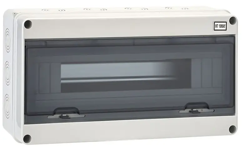 Centralino da parete 18 moduli con porta trasparente fumé IP65