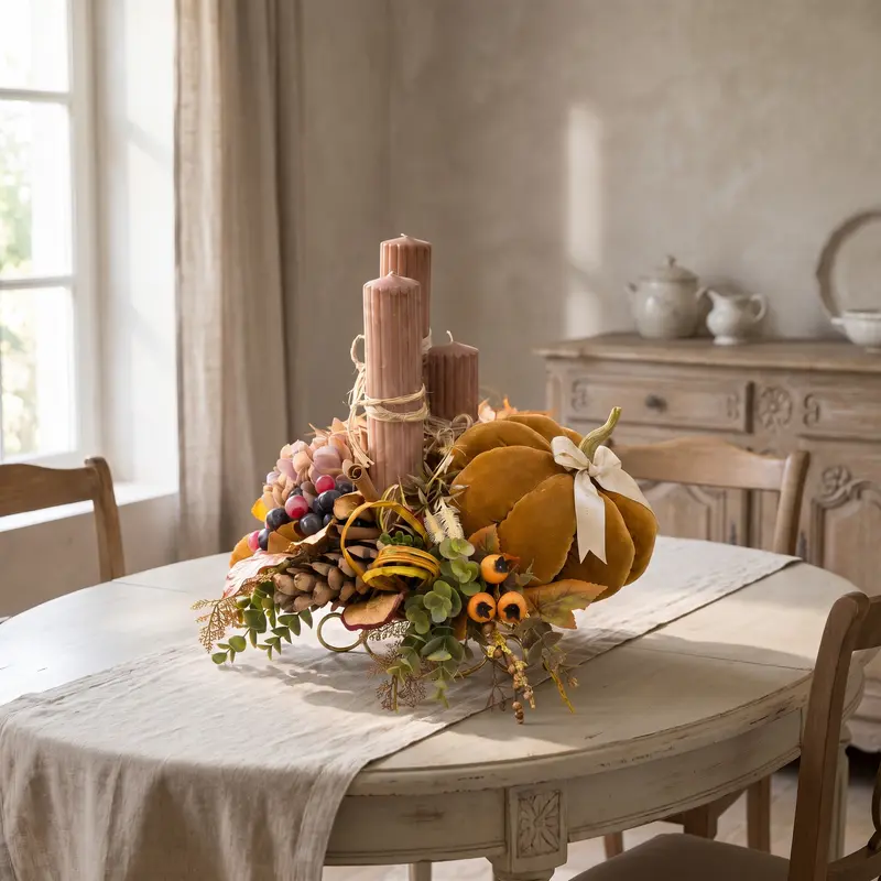 Centrotavola con Alzatina e Fiori – Mata Creazioni