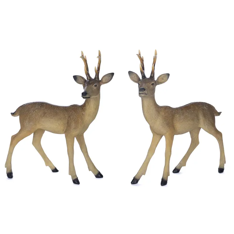 Cervo Natalizio Decorativo in Resina Marrone con Dettagli Glitter – Goodwill, 55,5cm