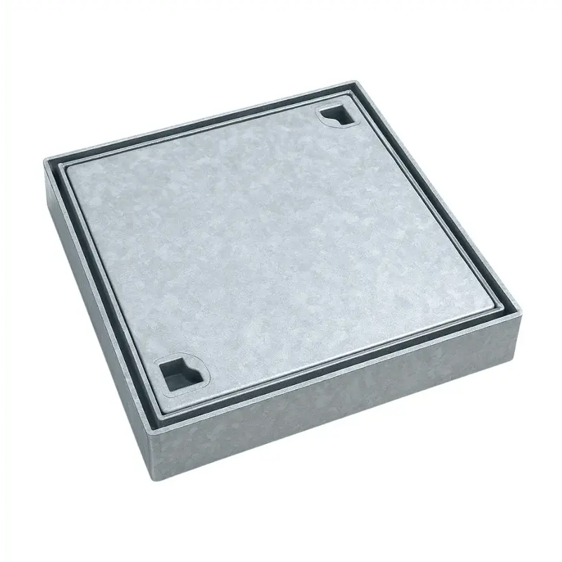 Chiusino Portapavimento Zincato 43x43 cm con Telaio