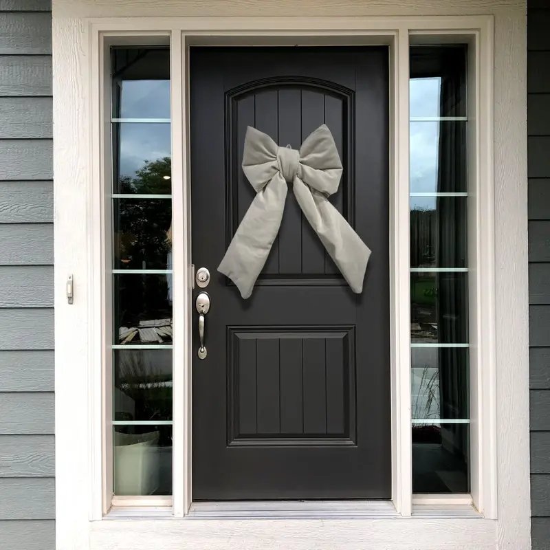 Christmas Bianco Panna, Fiocco di Natale Bianco per Decorare Porte e Puntale Albero