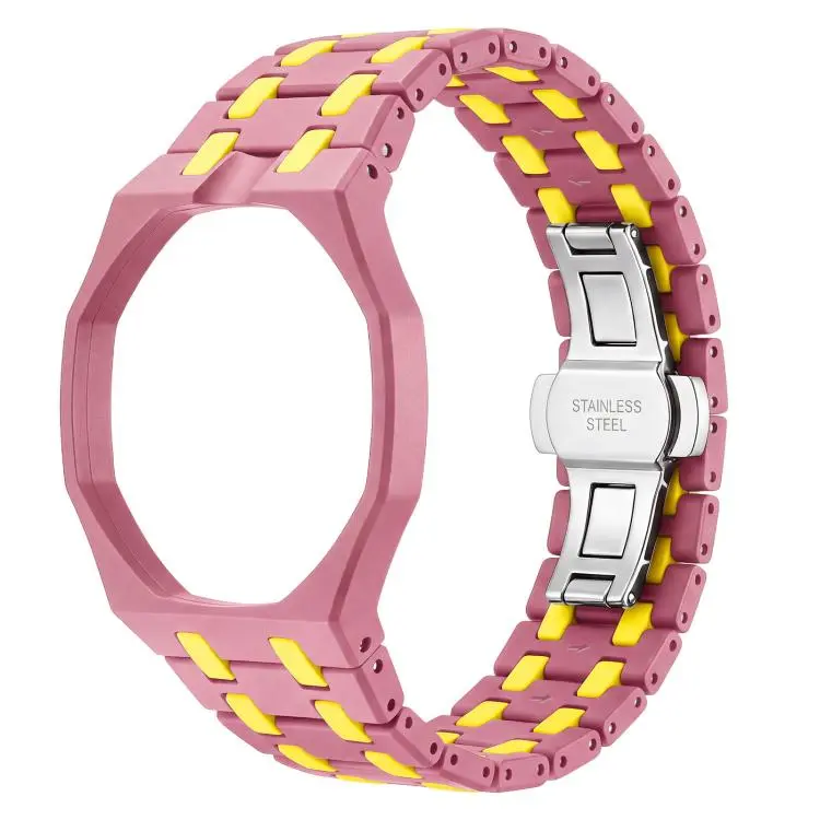 Cinturino in ceramica con chiusura a farfalla in metallo e indicazione delle dodici ore O, con indicazione delle ore 12., For Swatch Royal Pop