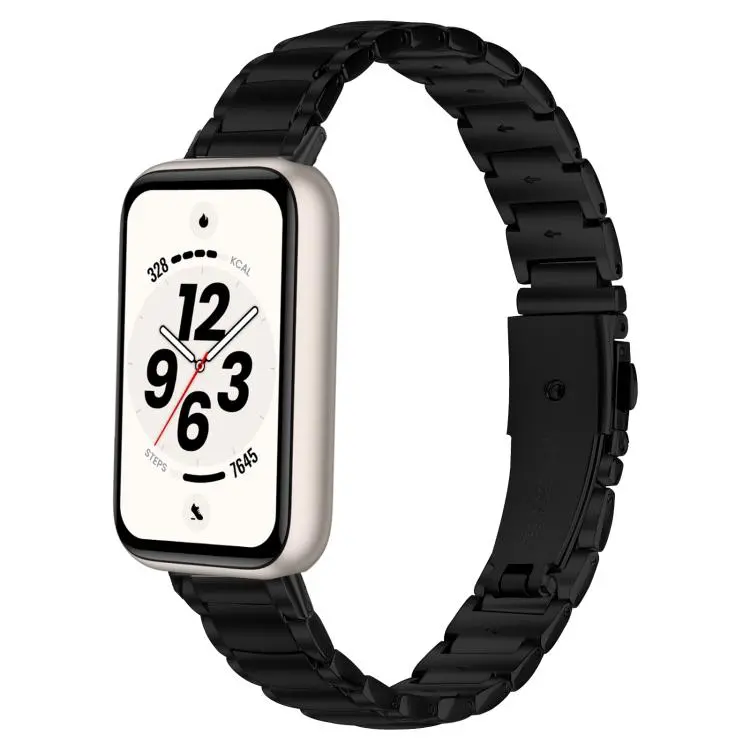 Cinturino per orologio in acciaio inossidabile a tre maglie finte, piatto, For Honor Band 11 / Band 11 Pro