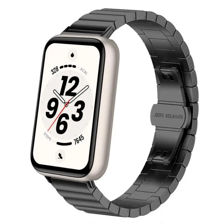 Cinturino per orologio in acciaio inossidabile con chiusura a farfalla a una perlina., For Honor Band 11 / Band 11 Pro
