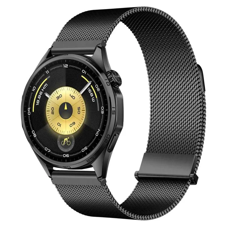 Cinturino per orologio in metallo milanese a due sezioni, liscio, con doppia chiusura magnetica, stile anse., 18mm, 20mm, 22mm