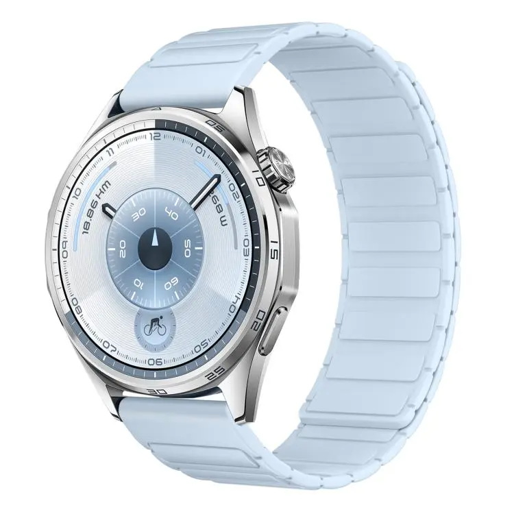 Cinturino per orologio in silicone magnetico a forma di I con connettore a sgancio rapido a pulsante., 18mm