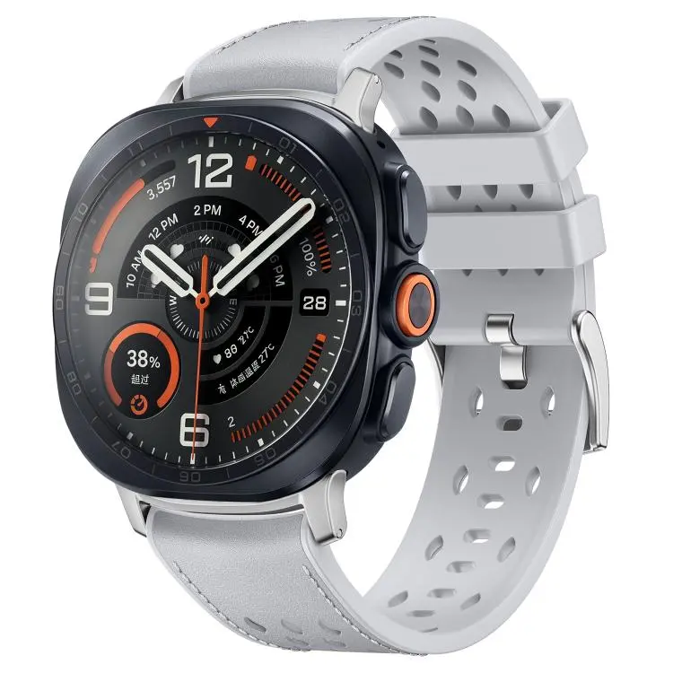 Cinturino per orologio in silicone rivestito in ecopelle a rete, For Galaxy Watch Ultra2 2026 / 2025 / 1 2024