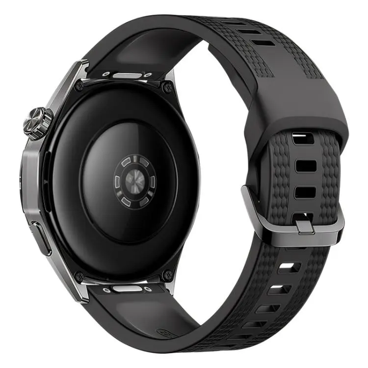 Cinturino per orologio in silicone tinta unita con motivo a nido d'ape su entrambi i lati e pulsante di pressione, 22mm