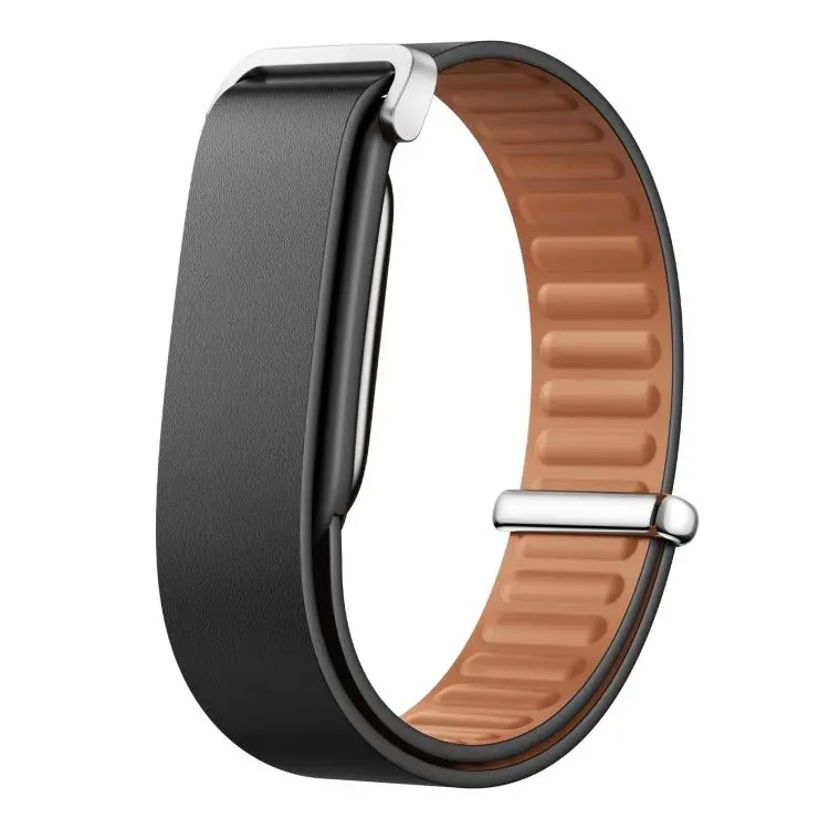 Cinturino per orologio in vera pelle con fibbia liscia e chiusura a passante., For Google Fitbit Air