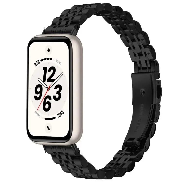 Cinturino per orologio sottile in acciaio inossidabile con chiusura pieghevole a sette perline, For Honor Band 11 / Band 11 Pro