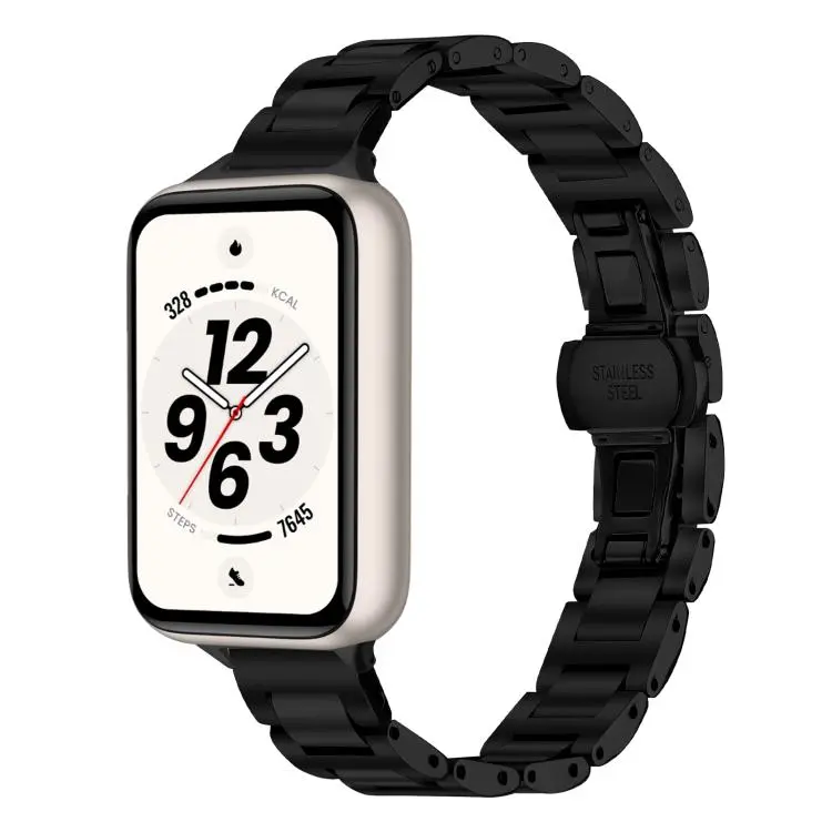 Cinturino per orologio sottile in acciaio inossidabile con fibbia a farfalla in metallo., For Honor Band 11 / Band 11 Pro