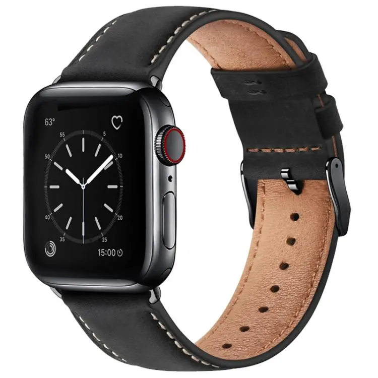 Cinturino per orologio vintage Crazy Horse in pelle bovina pieno fiore, For Apple Watch 46mm / 49mm / 45mm / 44mm, For Apple Watch 42mm / 41mm / 40mm / 38mm