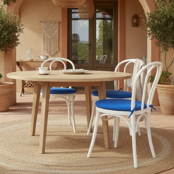 CIRCLE OUTDOOR 35, Cuscino per Sedie da giardino Rotondo con Lacci Diametro 35