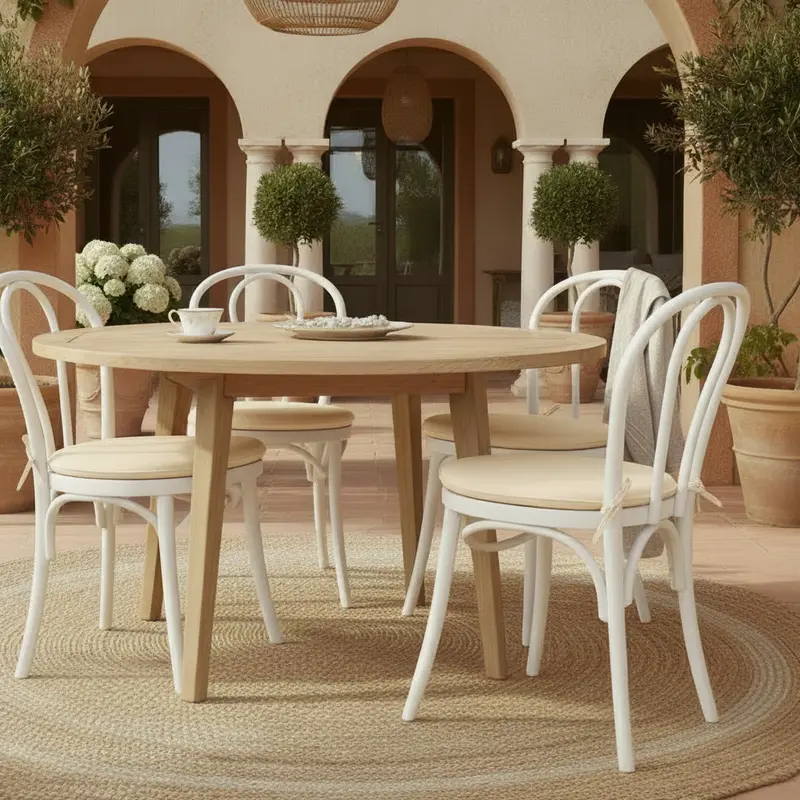 CIRCLE OUTDOOR 40, Cuscino per Sedie da giardino Rotondo con Lacci Diametro 40