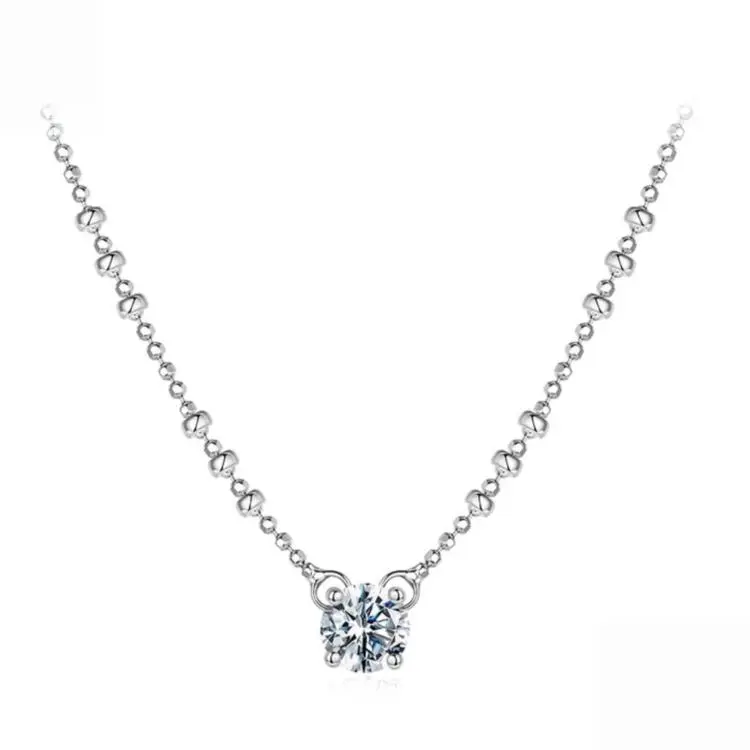 Collana a clavicola con moissanite in argento sterling S925, MSN066
