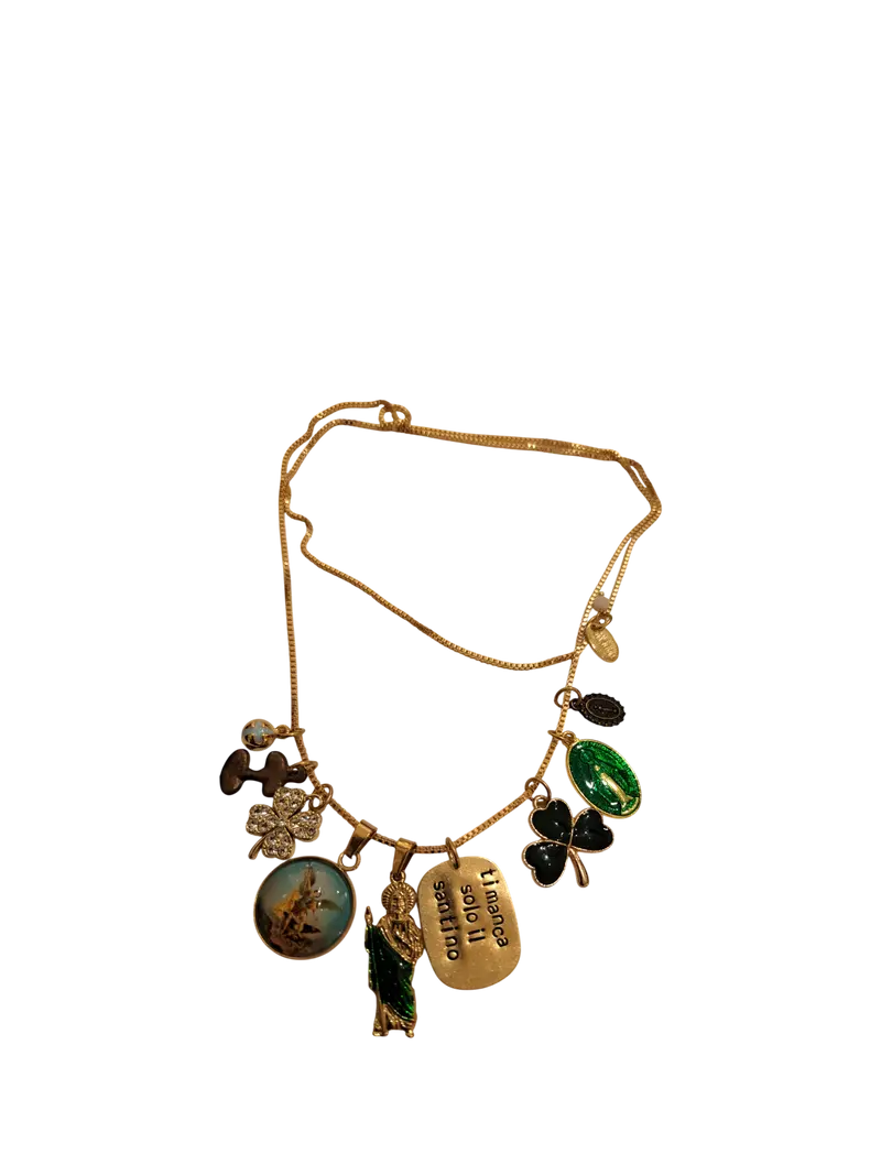 Collana amuleti "Ti manca solo il santino"