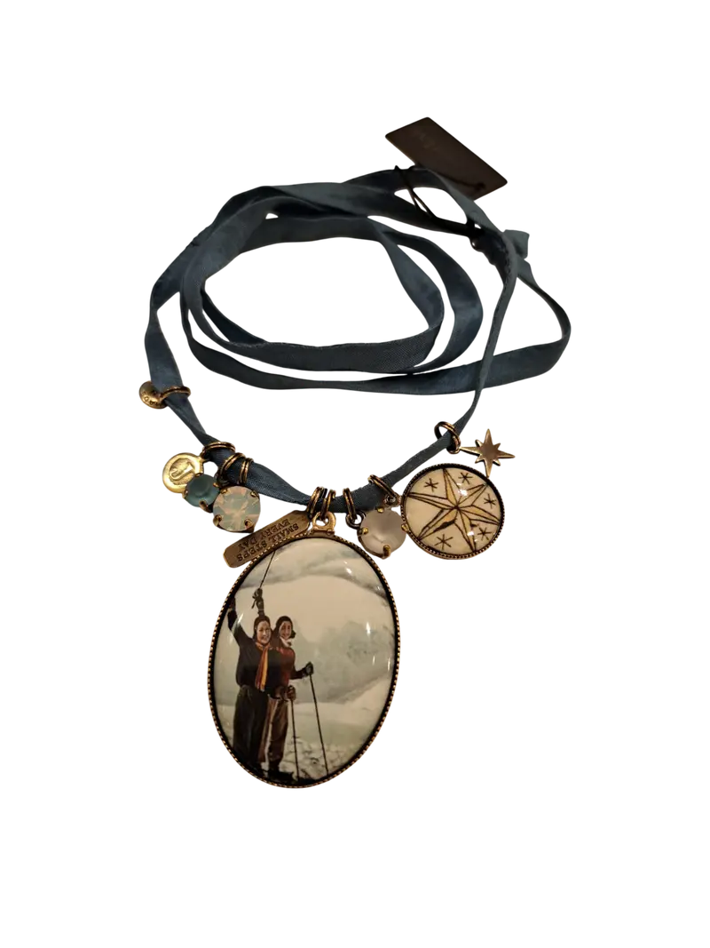 Collana chocker nastro di seta "Small steps every day" - Jocabilab