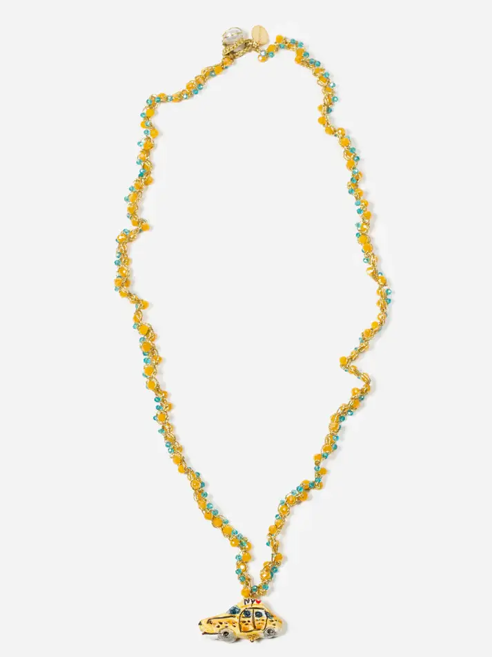 Collana con ciondolo Taxi in ceramica