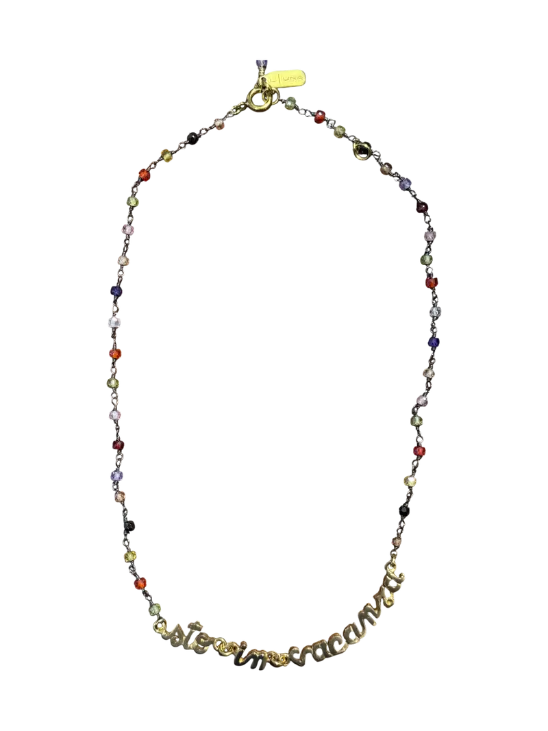 Collana corta rosario cristalli colorati Francesca Maida