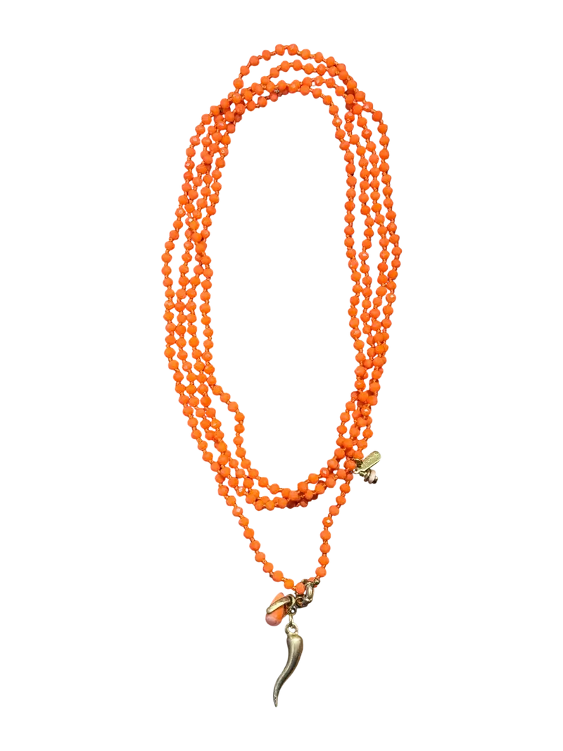 Collana lunga cristalli arancio Francesca Maida