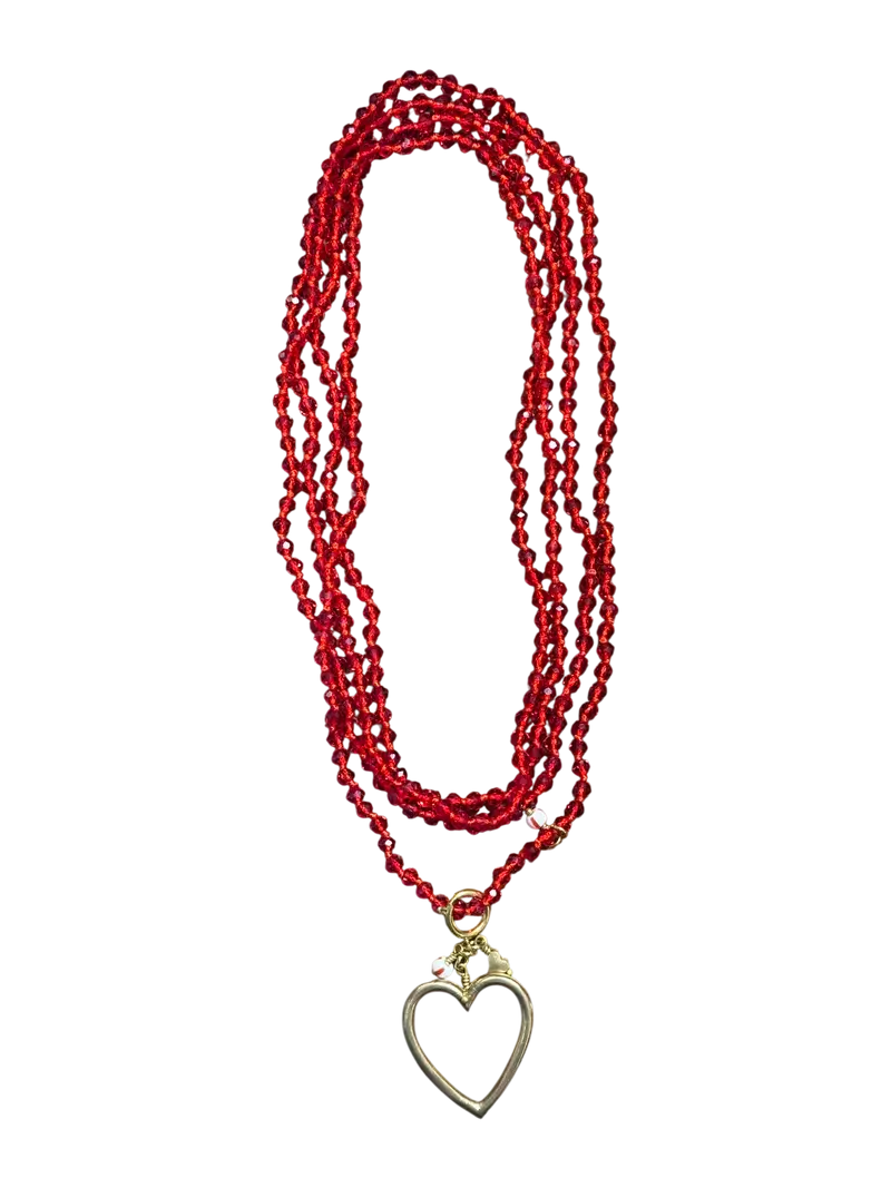Collana lunga cristalli rossi Francesca Maida