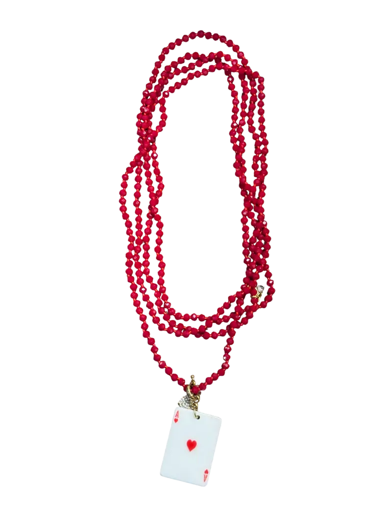 Collana lunga cristalli rossi Francesca Maida