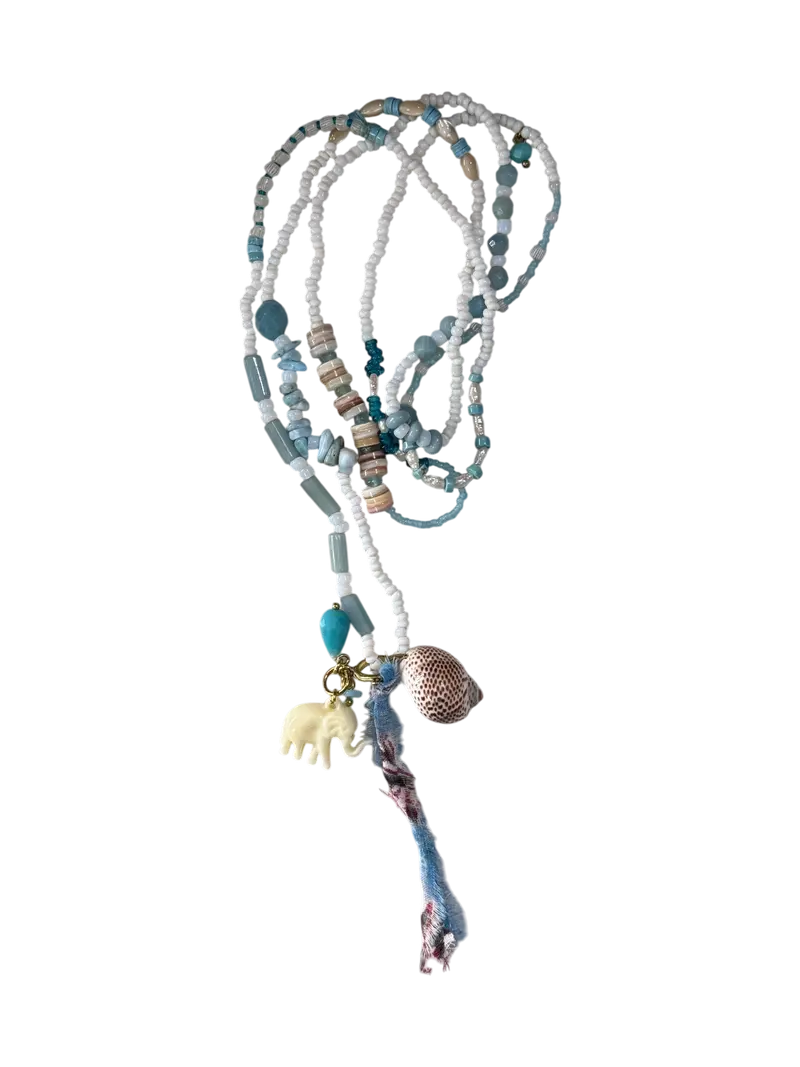 Collana lunga Cristina Lanza con pietre dure e ciondoli