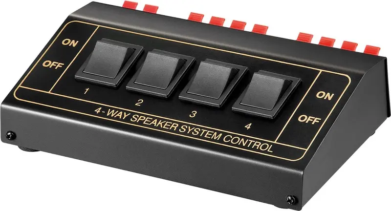 Commutatore per altoparlante 4 vie 200W nero Goobay