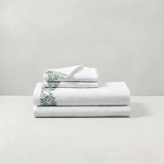 COMPLETO LENZUOLO AREALE - BIANCO/VERDE