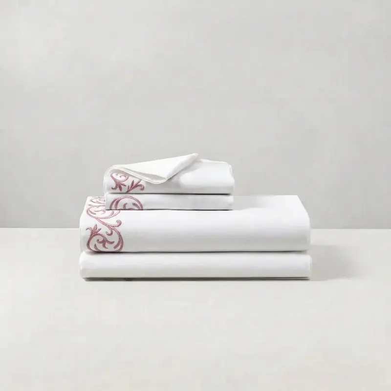 COMPLETO LENZUOLO BIANCO/ROSA - ALTHEA