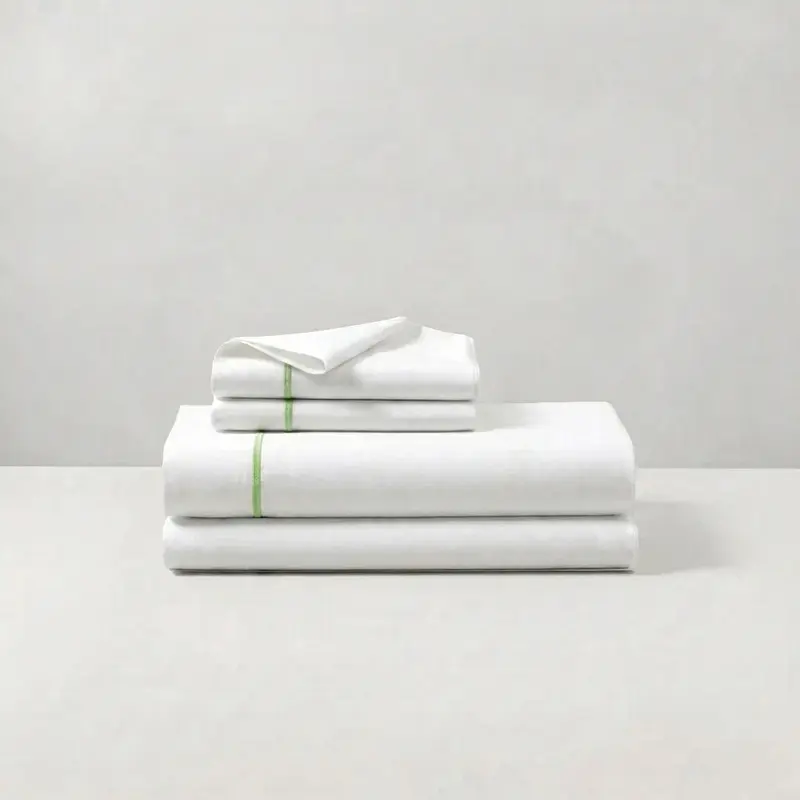 COMPLETO LENZUOLO CORDONETTO - BIANCO/VERDE