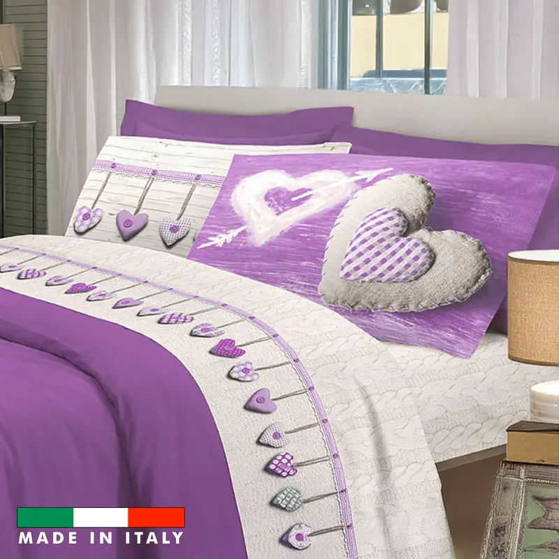 Completo letto Cuori appesi in cotone