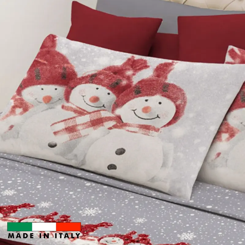 Completo letto Pupazzi di neve in flanella di cotone