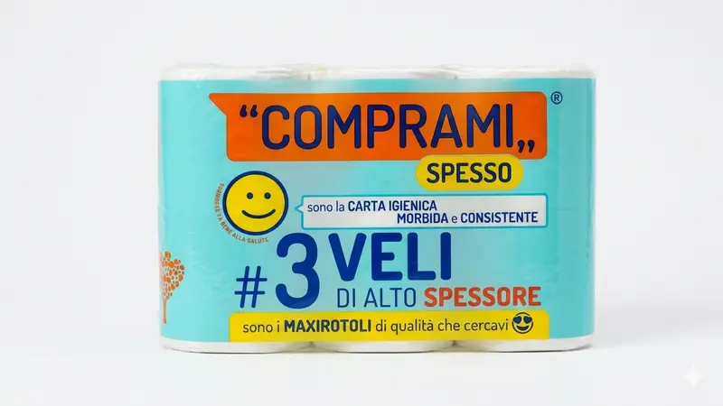 COMPRAMI Spesso Maxirotoli Carta Igienica | 12 Rotoli a 3 Veli ad Alto Spessore | Massima Morbidezza e Durata