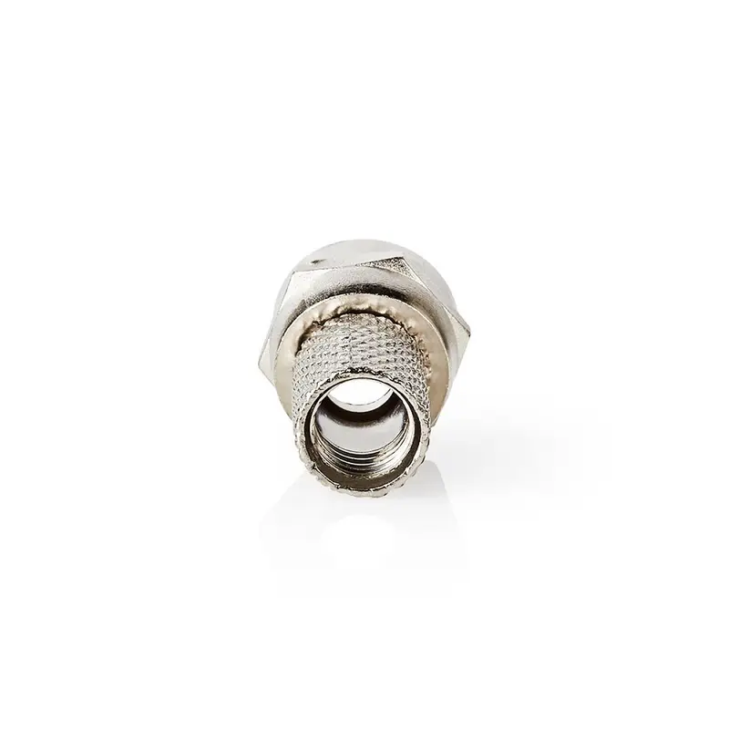 Connettore F maschio per cavi coassiali 7,4mm in lega di zinco argento 25 pz