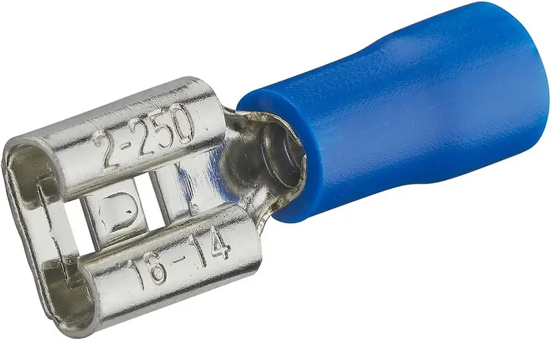 Connettore faston femmina 6.3mm blu 1.5-2.5mm confezione da 100
