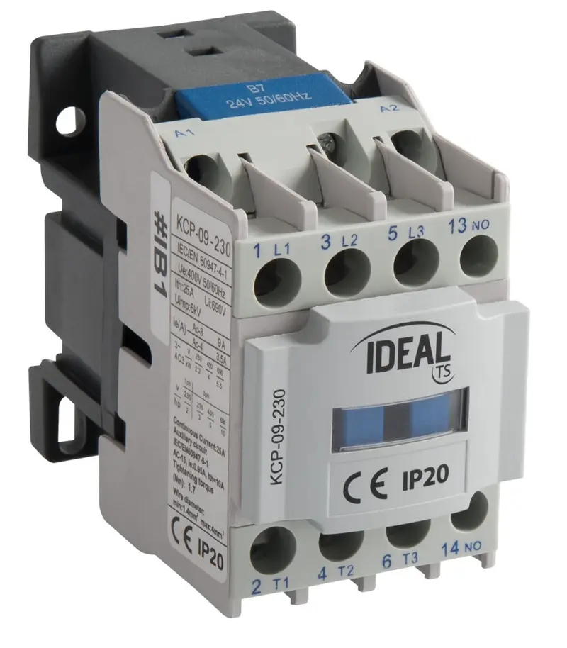 Contattore di potenza 9A AC-3 bobina 230V AC Kanlux