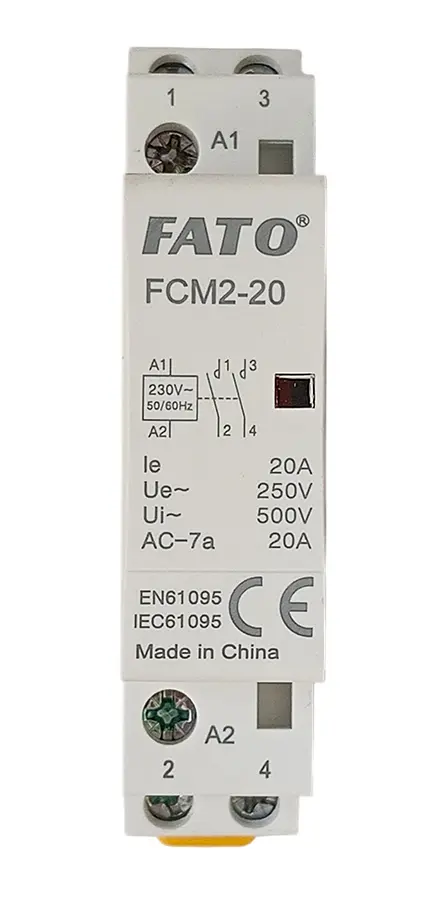 Contattore modulare 2 poli 20A 230V AC FATO FCM2-20
