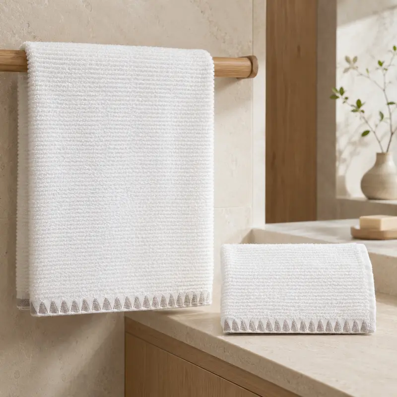 Coppia Asciugamani 1+1 Maison Sucrée Brera in Cotone 475 g/m² – Burro