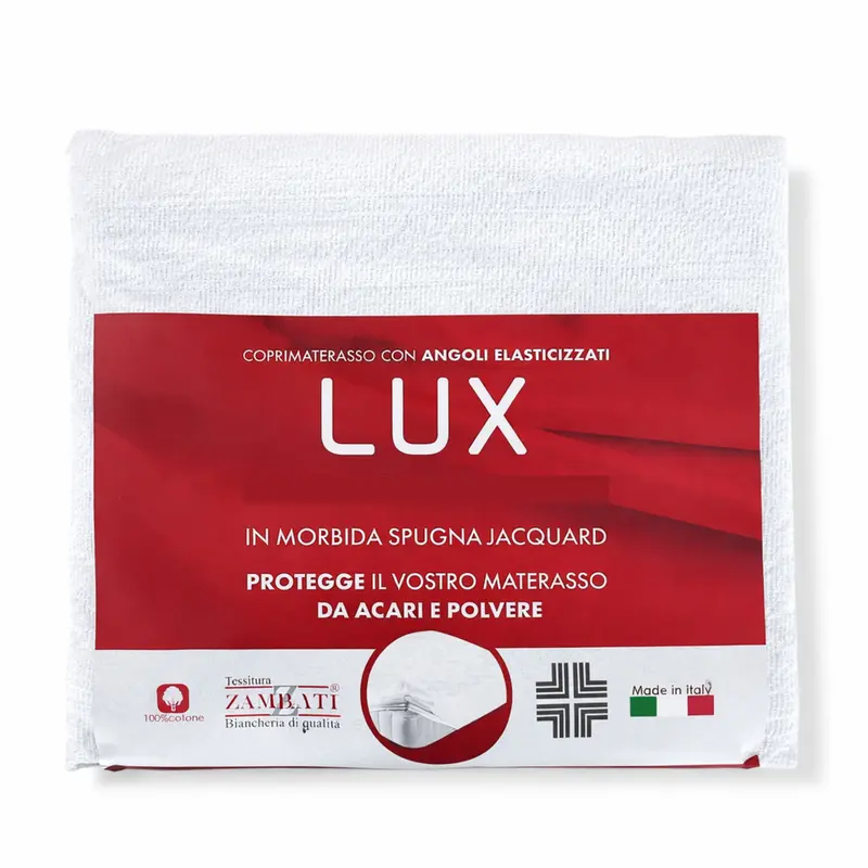Coprimaterasso in spugna jacquard 100% cotone di Tessitura Zambaiti Art. Lux